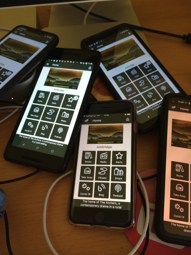 Multiple phones testing a theme