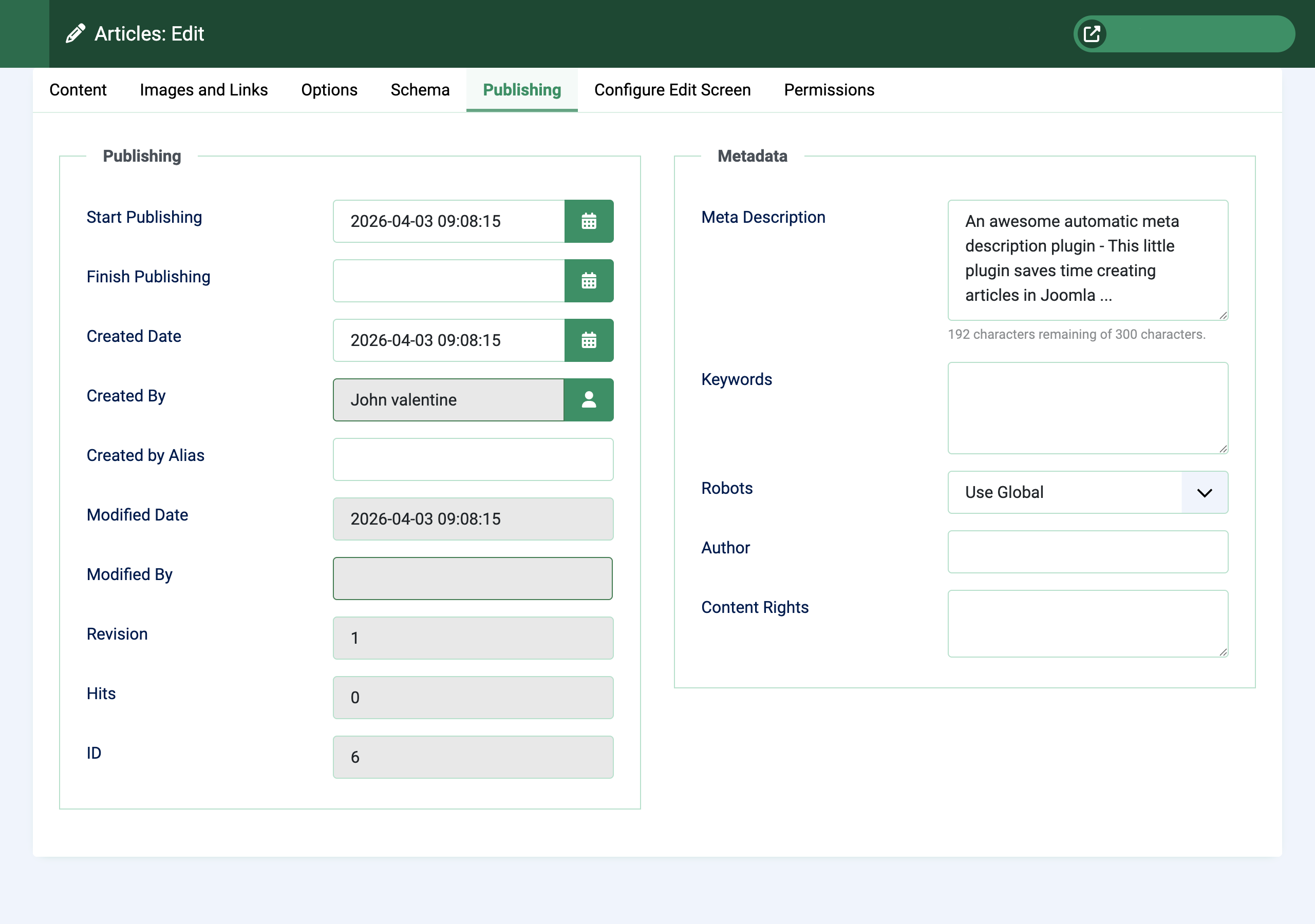 Automatic Meta Description