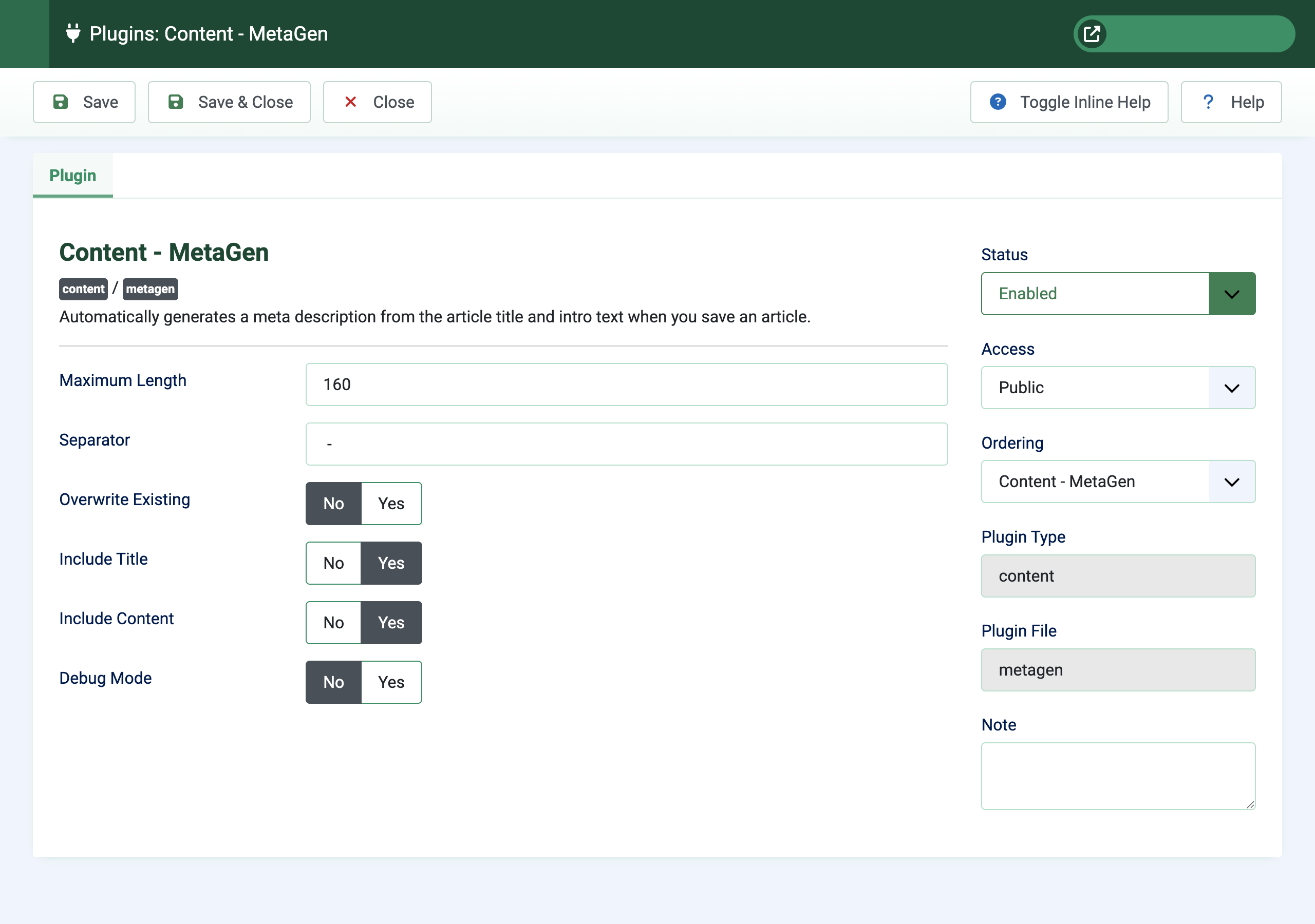 Automatic Meta Description