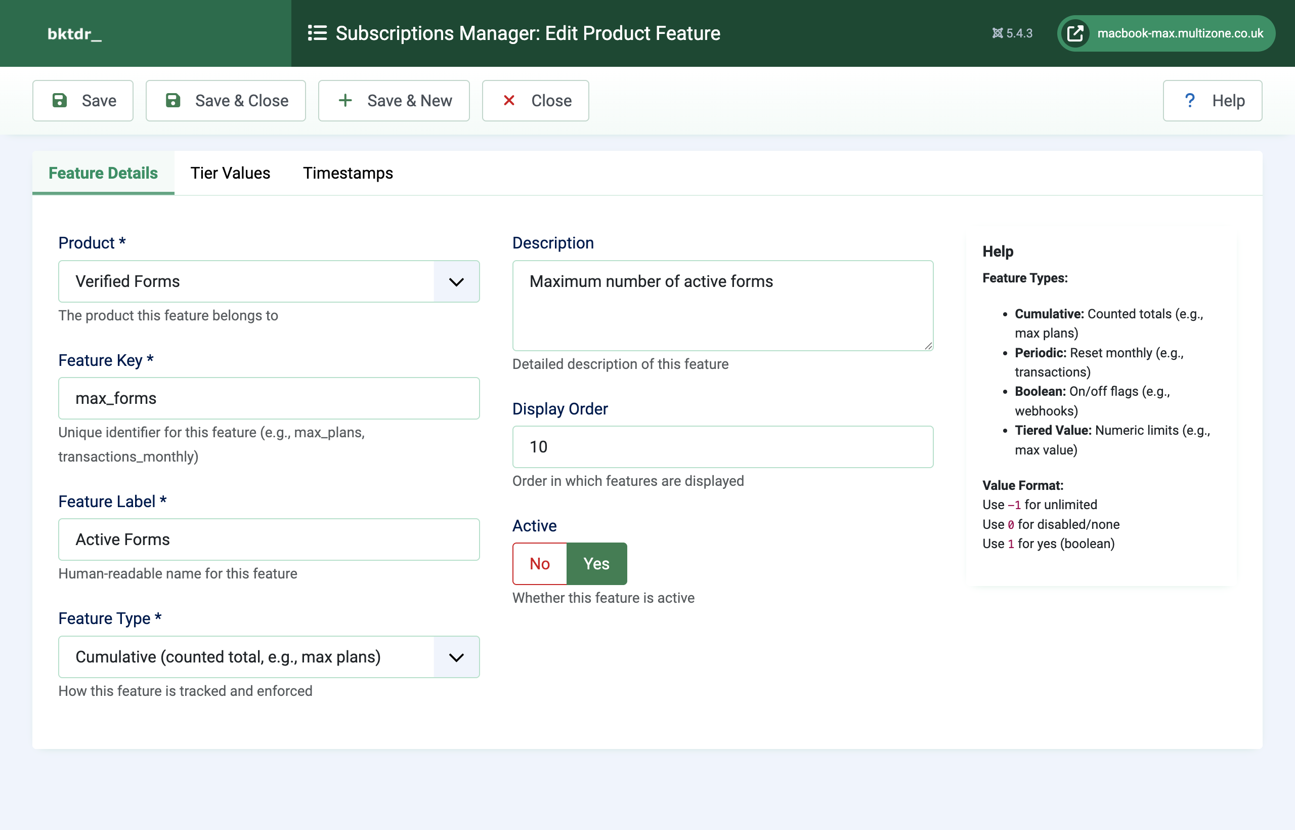 Product Feature Details