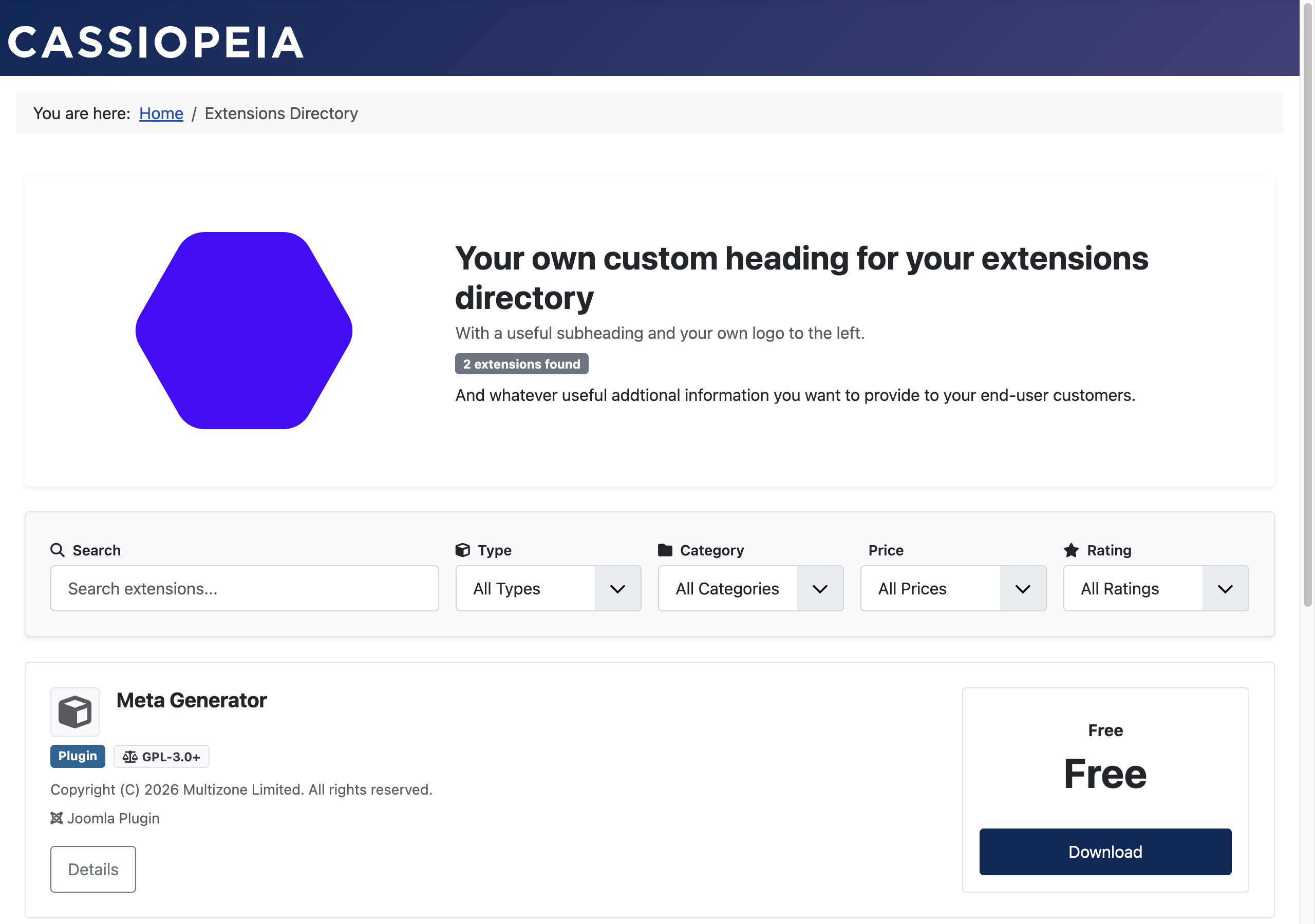 Subscriptions Manager Extensions Directory