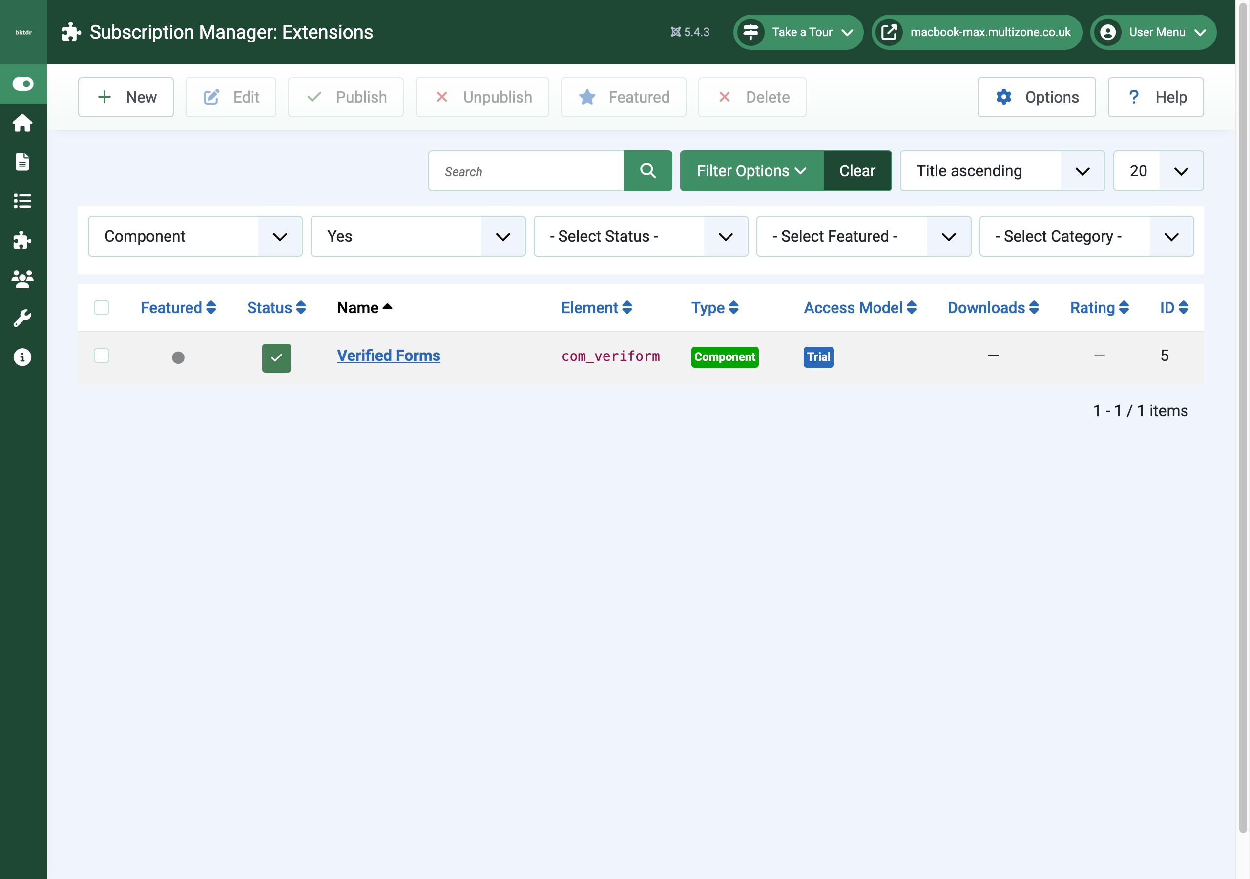 Subscriptions Manager